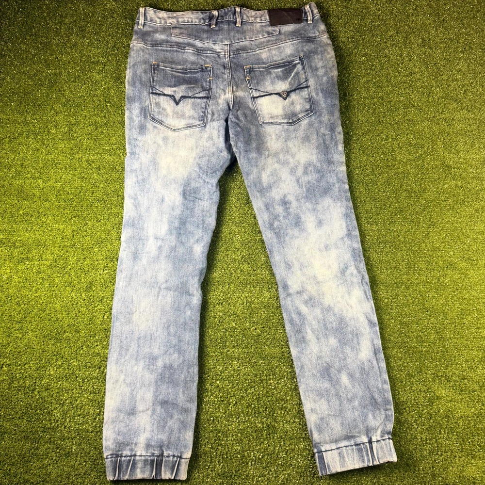 Guess Los Angeles Mens Light Wash Denim Jogger Jeans Blue X53A0000000 Size 33